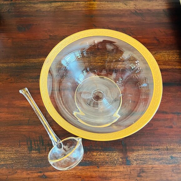 Vintage Gold Rimmed Compote Nut Candy Dish w/ Ladle Cottagecore Traditional MCM - Picture 4 of 10